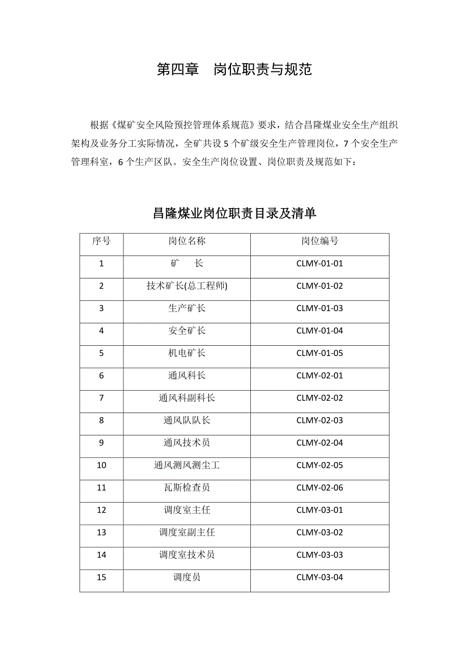 某煤业公司岗位职责与规范_第1页