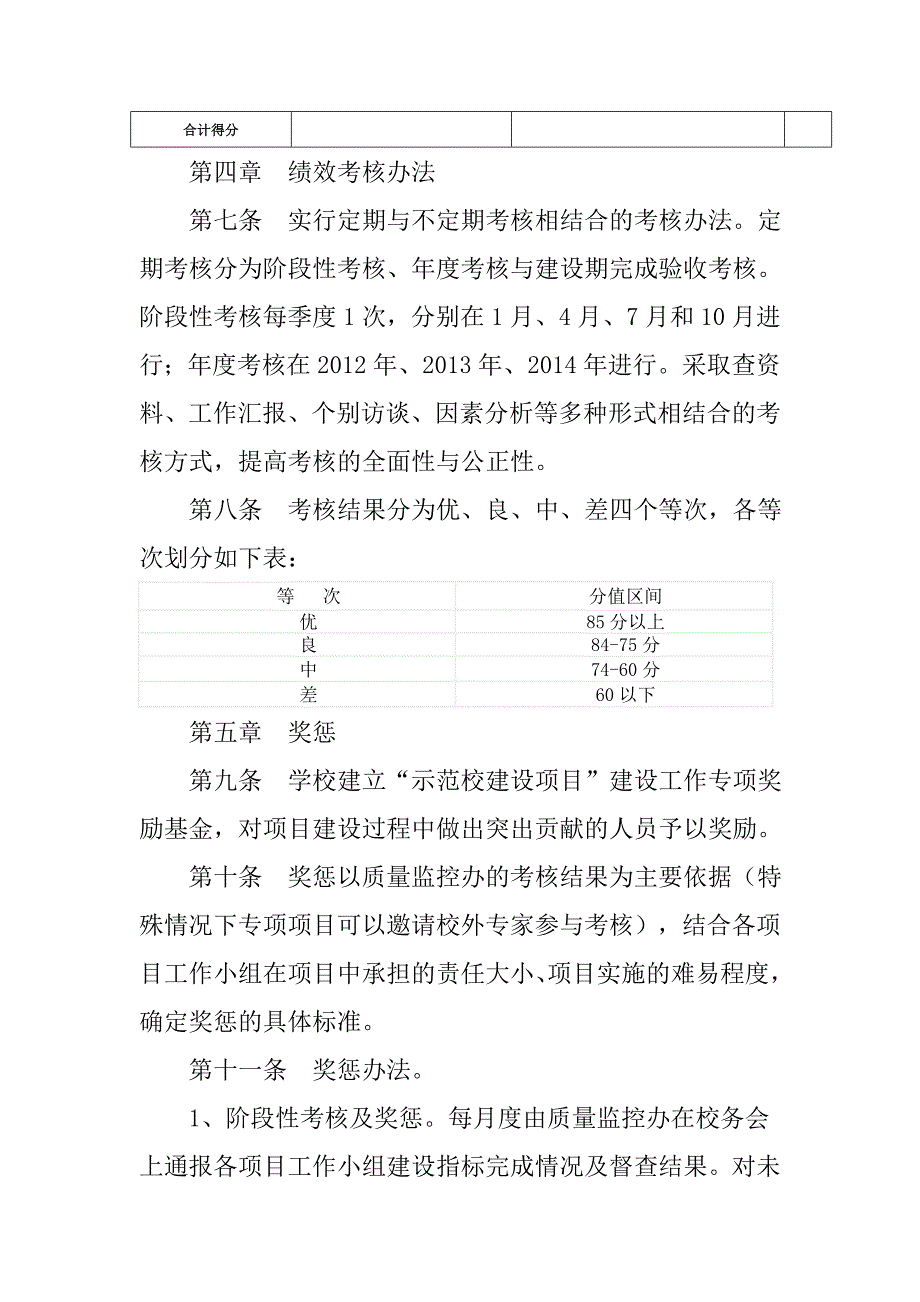 机械制造技术专业教学团队教学改革绩效评价奖惩办法_第4页