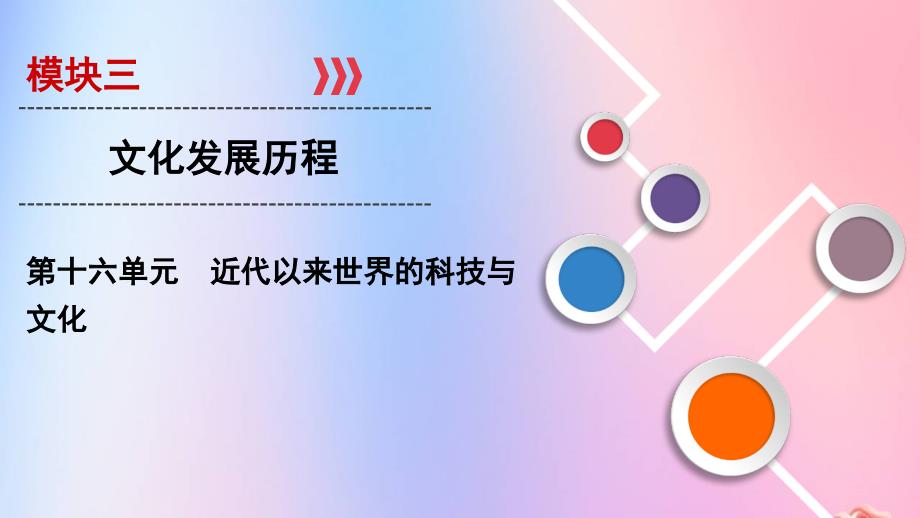 2020年高考历史总复习第十六单元近代以来世界的科技与文化第43讲近代以来世界的科学发展历程课件新人教版_第1页