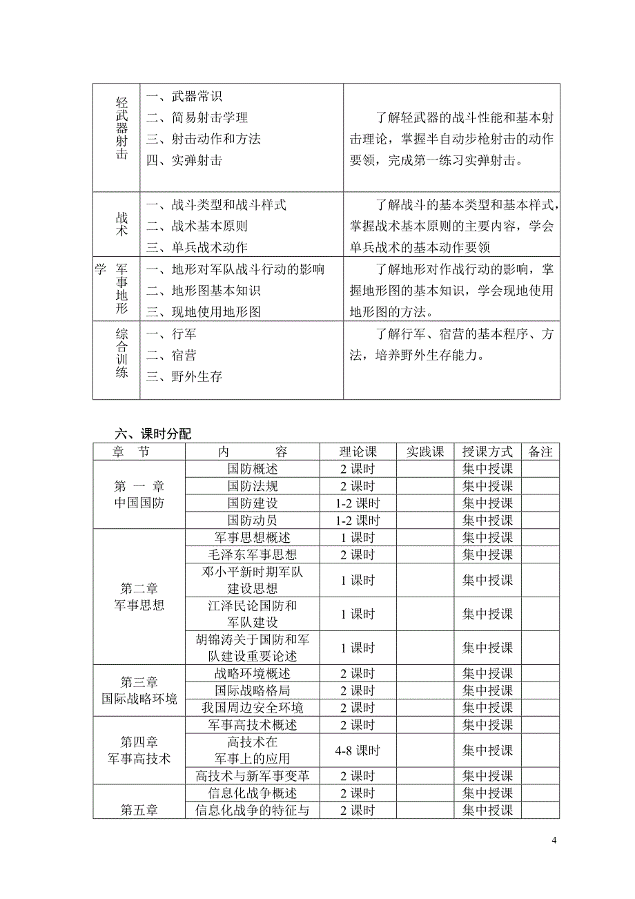 《普通高等院校军事课程》课程授课教案_第4页