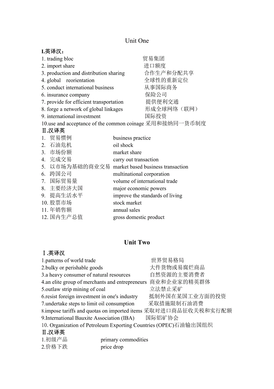 商务英语复习资料(DOC)_第1页