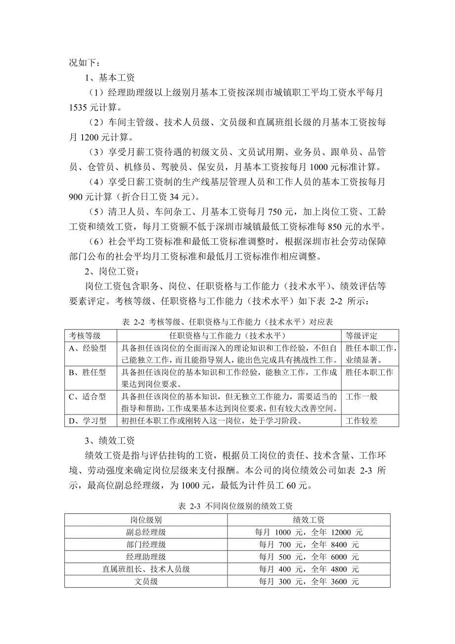 某电子有限公司薪酬设计研究_第5页