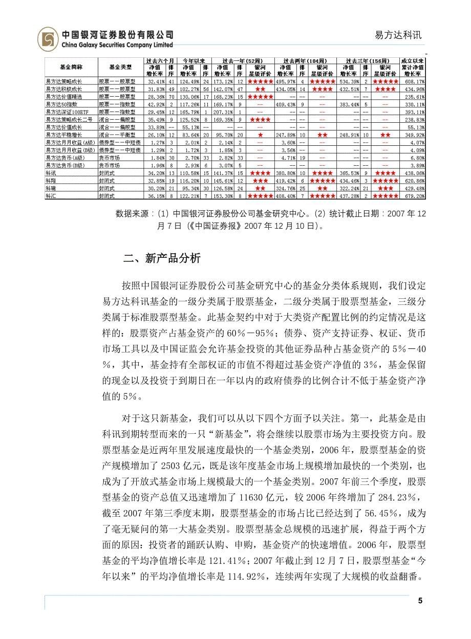 对于易方达科讯股票型基金的分析报告(正式)_第5页