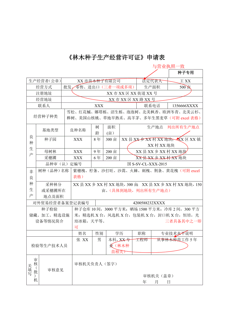 林木种子生产经营许可证申请表(1)_第1页