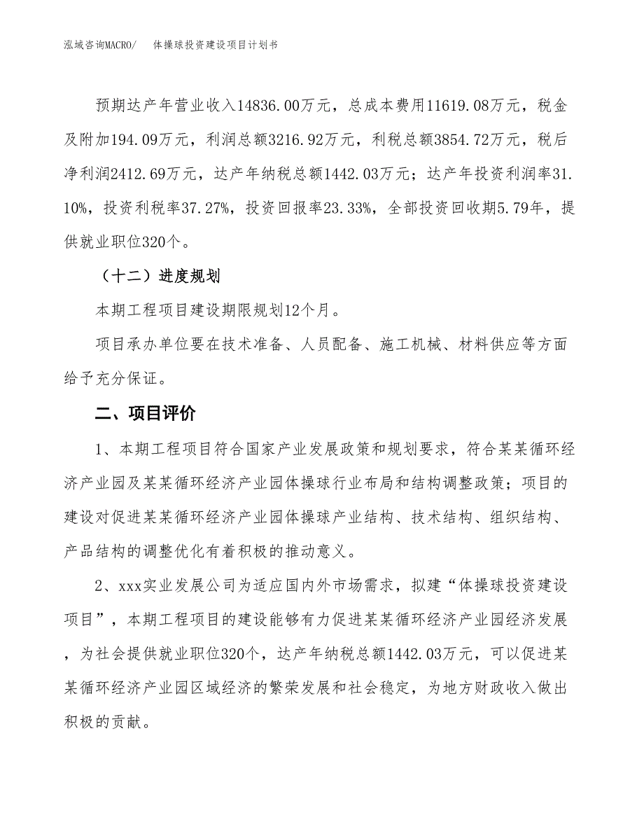 立项体操球投资建设项目计划书_第3页