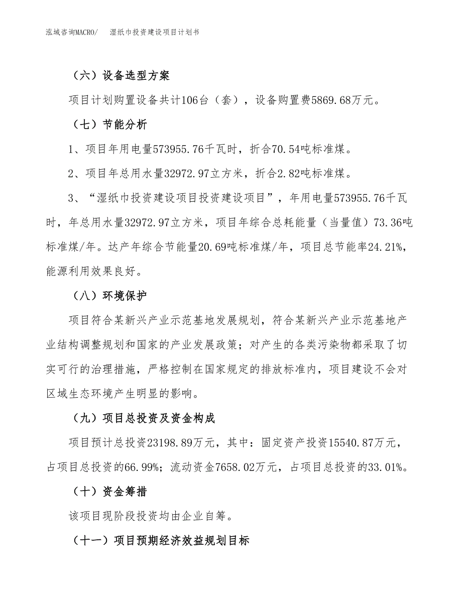 立项湿纸巾投资建设项目计划书_第2页