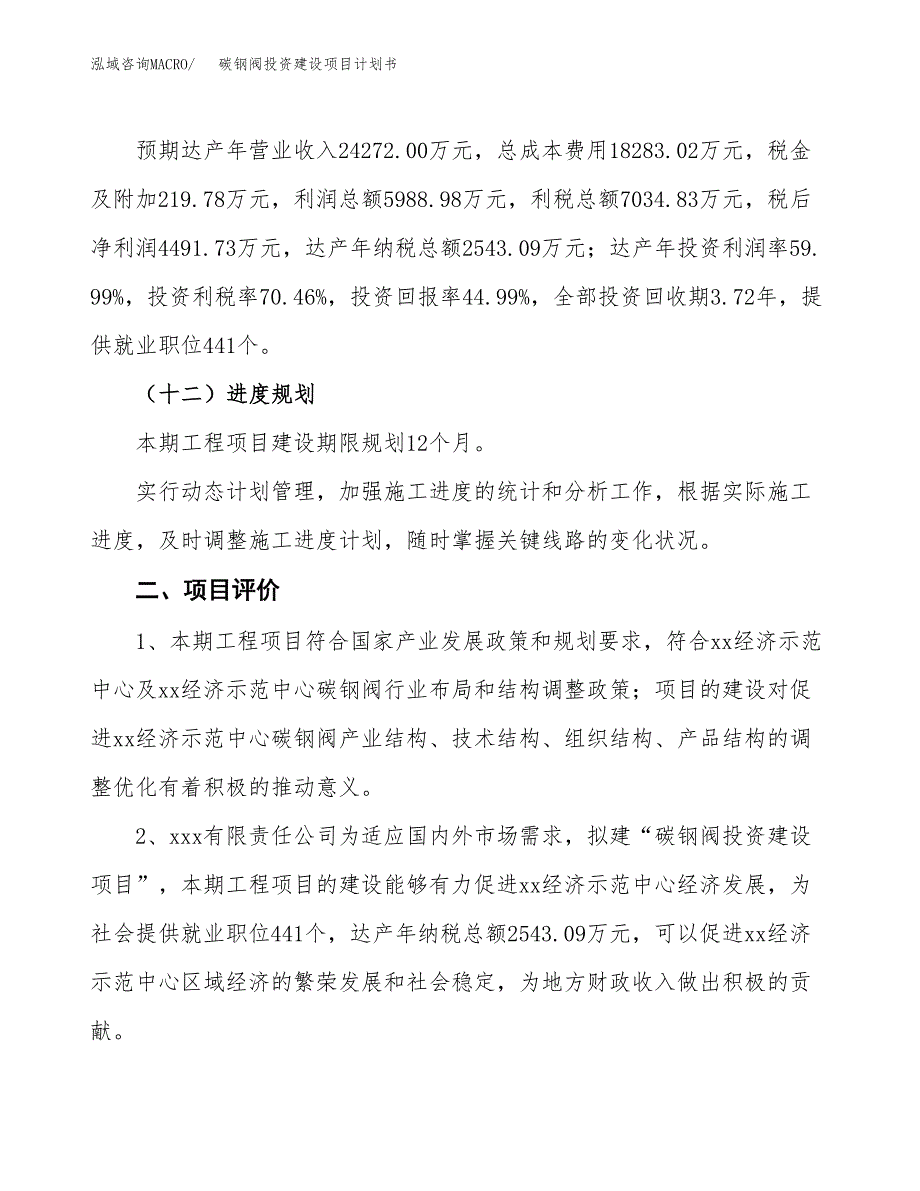 立项碳钢阀投资建设项目计划书_第3页