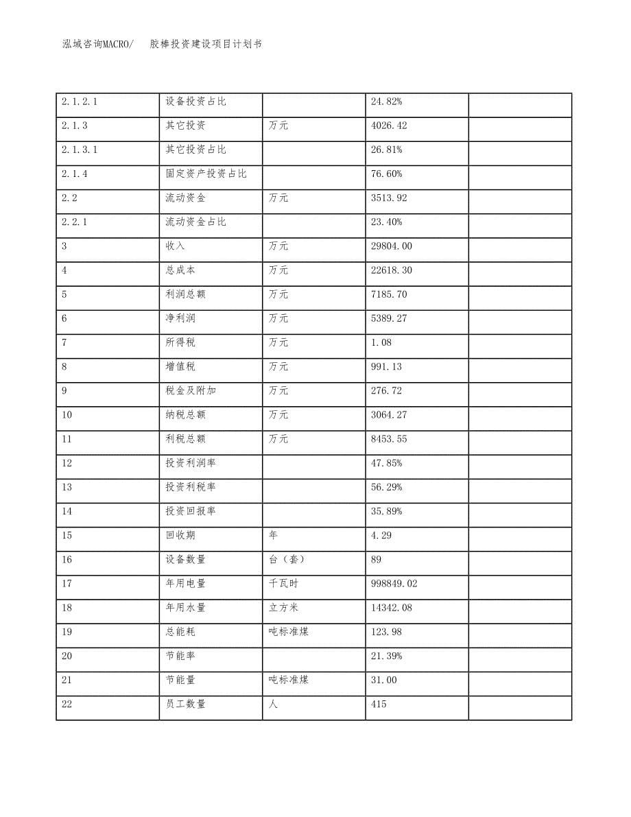 立项胶棒投资建设项目计划书_第5页