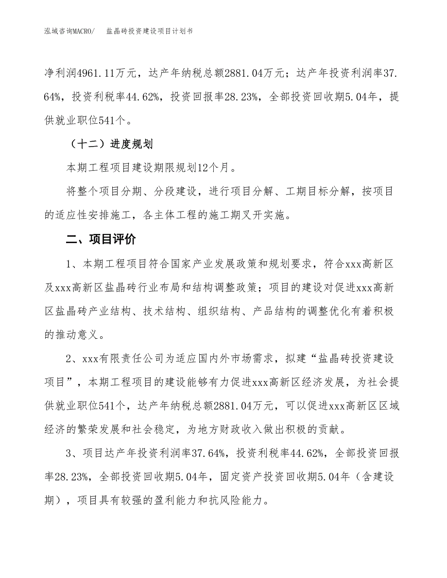 立项盐晶砖投资建设项目计划书_第3页