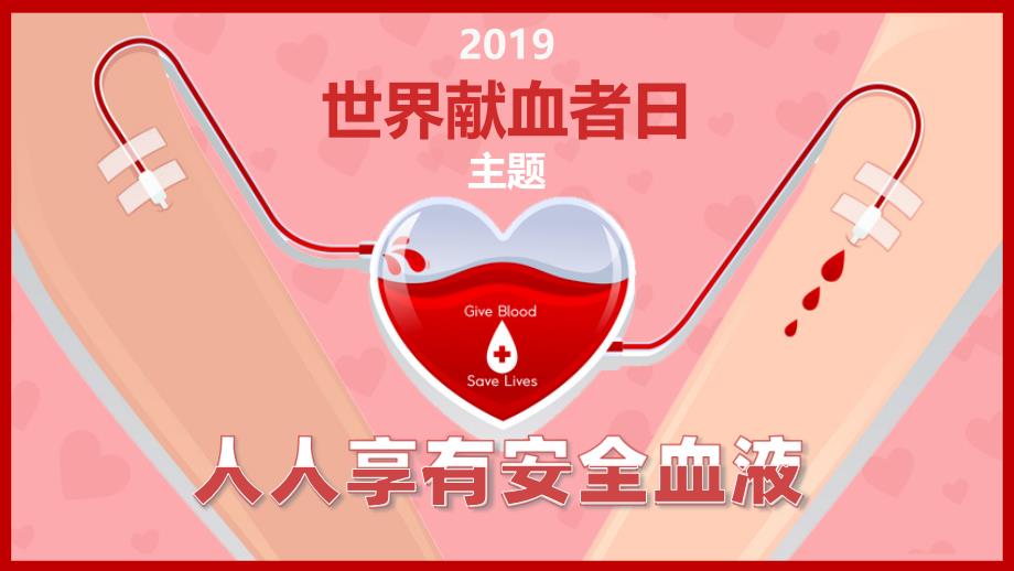 2019年红色 卡通 简洁 小学生 世界献血日 PPT模板_第3页