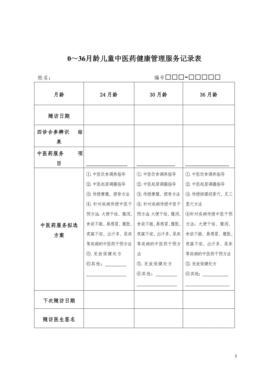 中医药健康管理服务记录表.精讲(1)_第2页