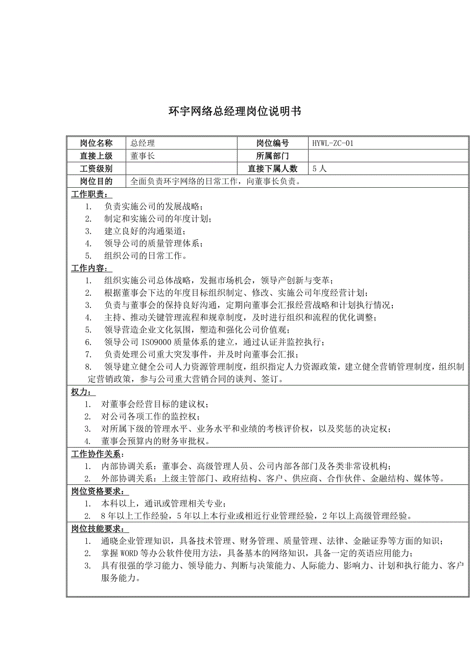 某网络公司总经理岗位职责_第1页