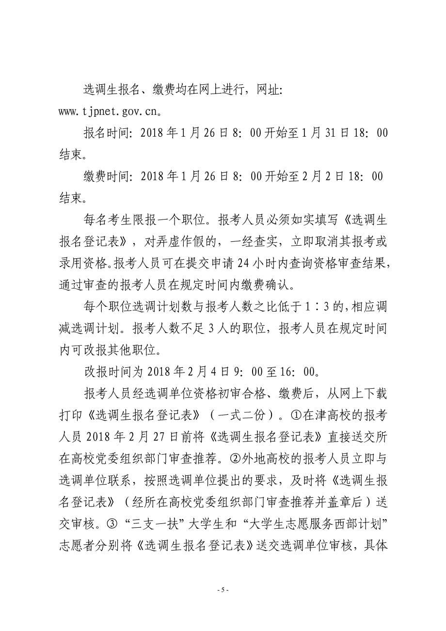 天津市选调2006年应届优秀大学毕业生到基层培养锻炼简章---复旦大学_第5页