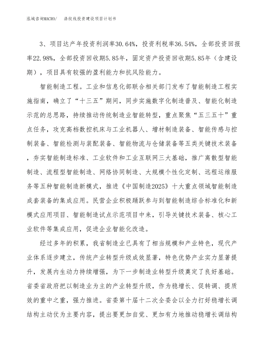 立项涤纹线投资建设项目计划书_第4页