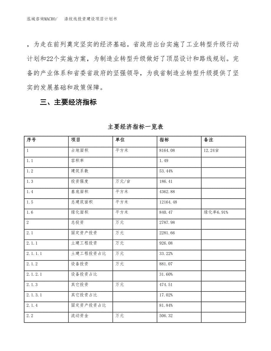 立项涤纹线投资建设项目计划书_第5页