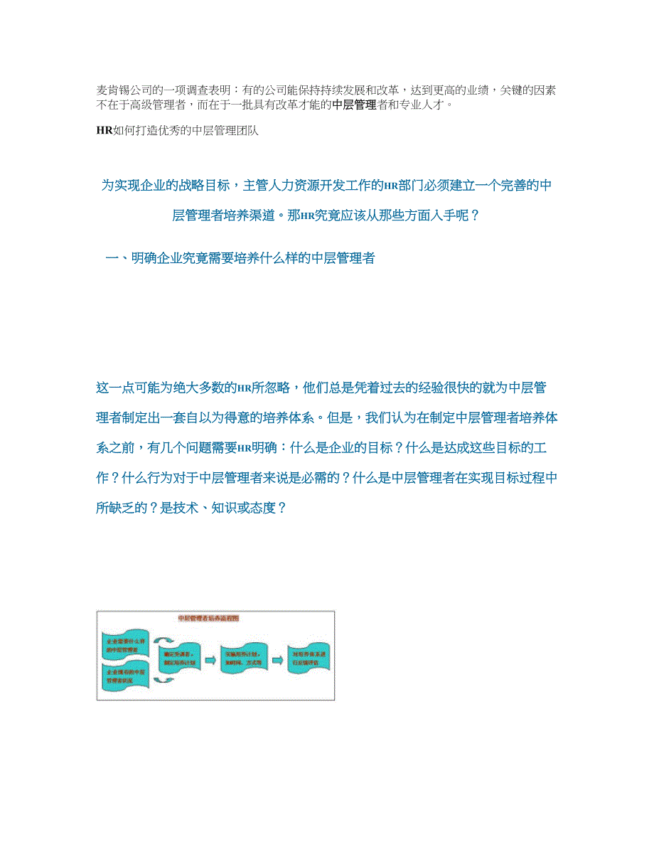 HR如何打造优秀的中层管理团队._第1页