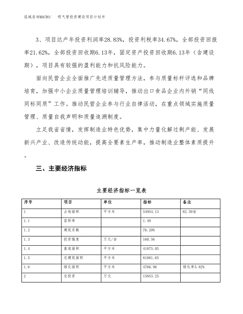 立项吸气管投资建设项目计划书_第4页