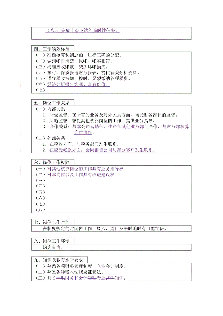 某空腔用品公司财务部财务主管岗位描述_第2页