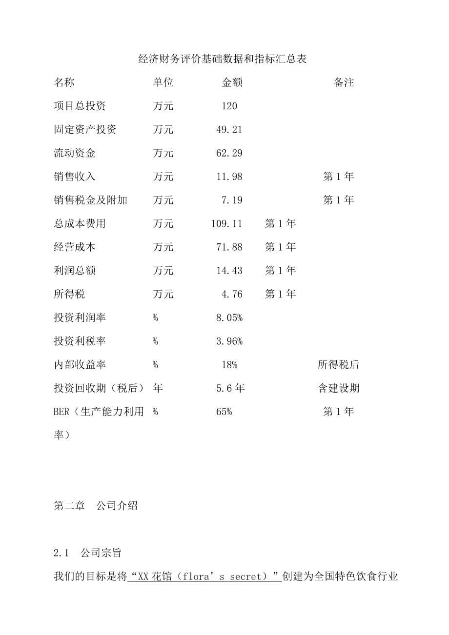 某花馆创业计划书范文_第5页