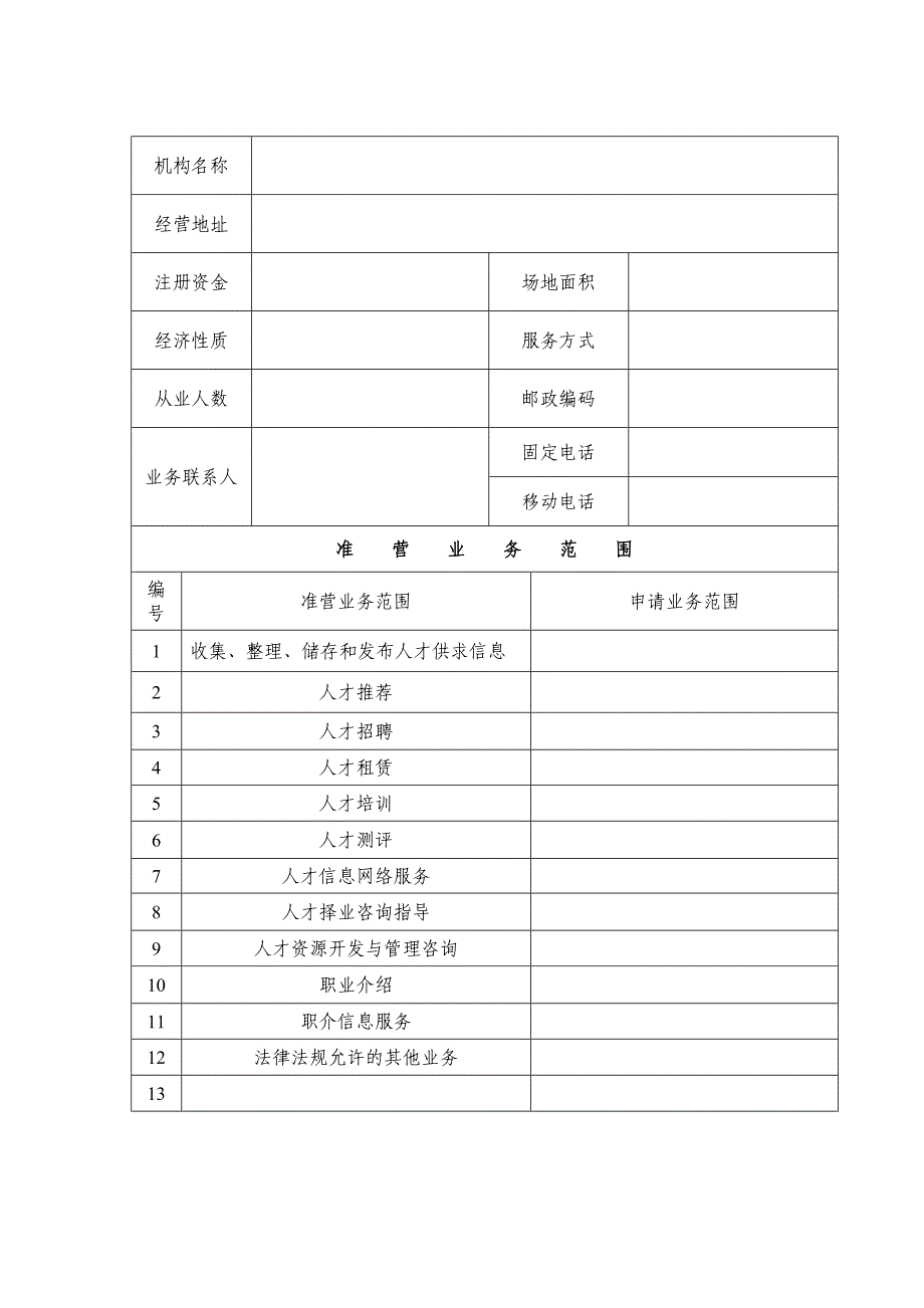 广州人力资源服务设立许可申请表-广州人力资源和社会保障局_第3页