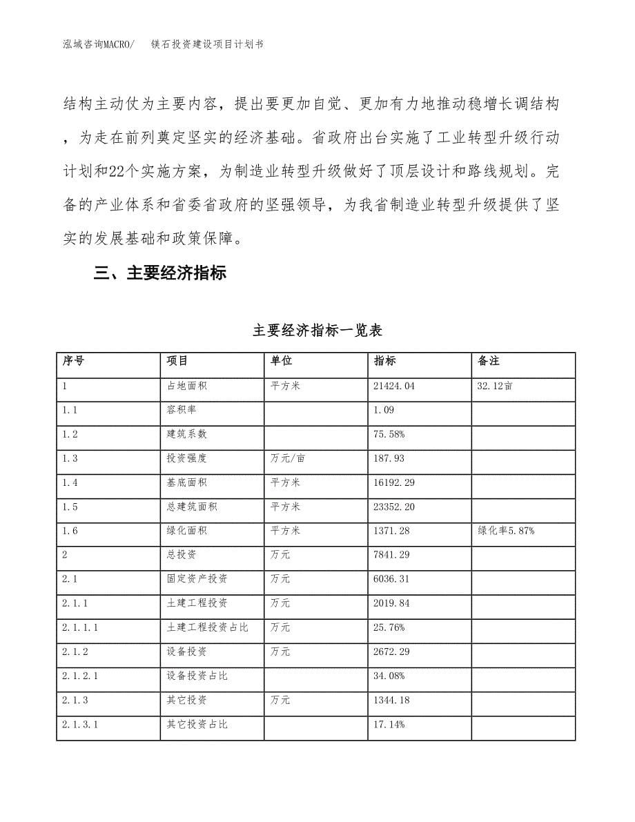 立项镁石投资建设项目计划书_第5页