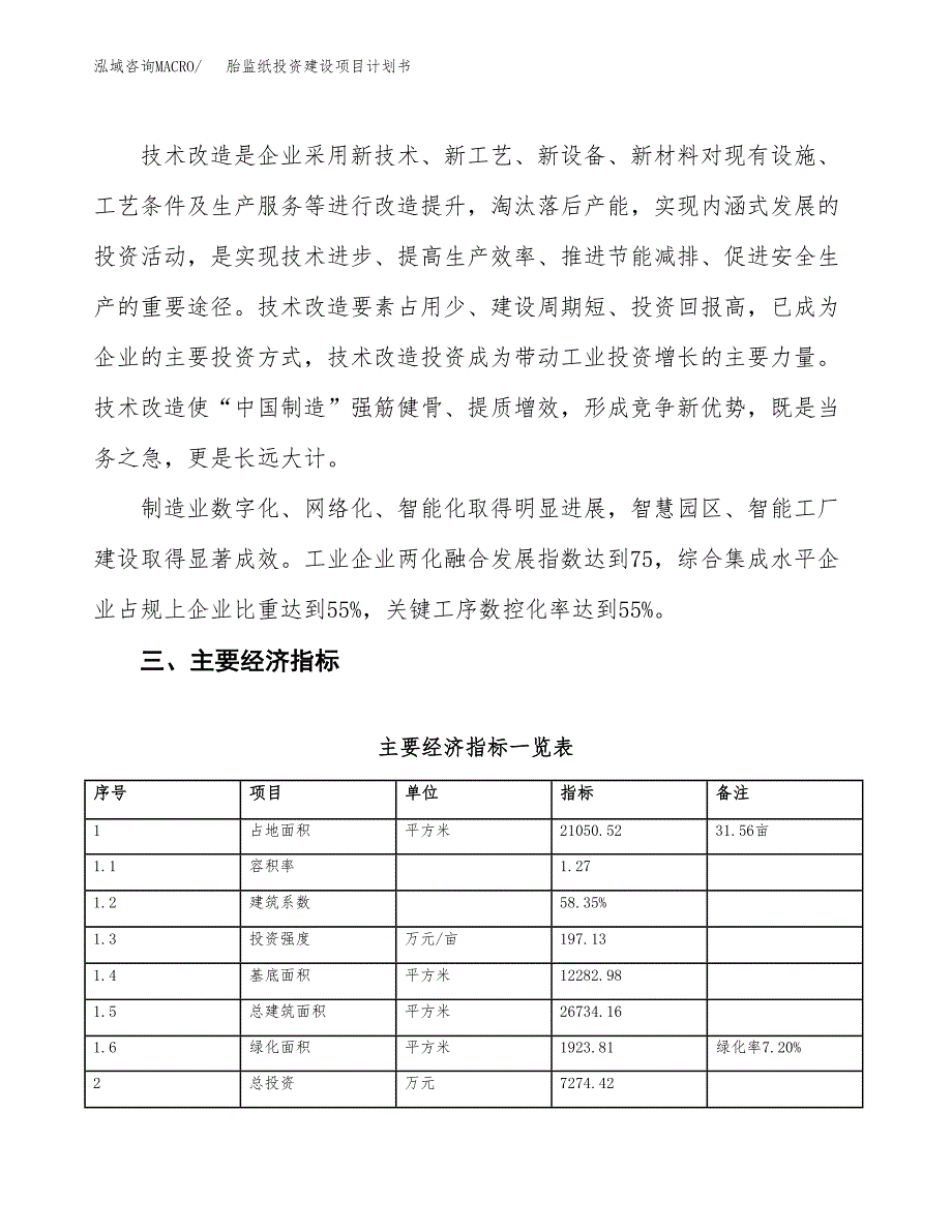 立项胎监纸投资建设项目计划书_第4页