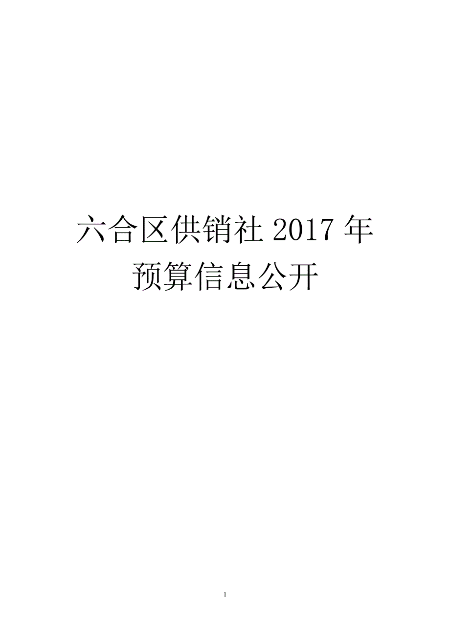 六合区供销社2017年预算信息公开_第1页