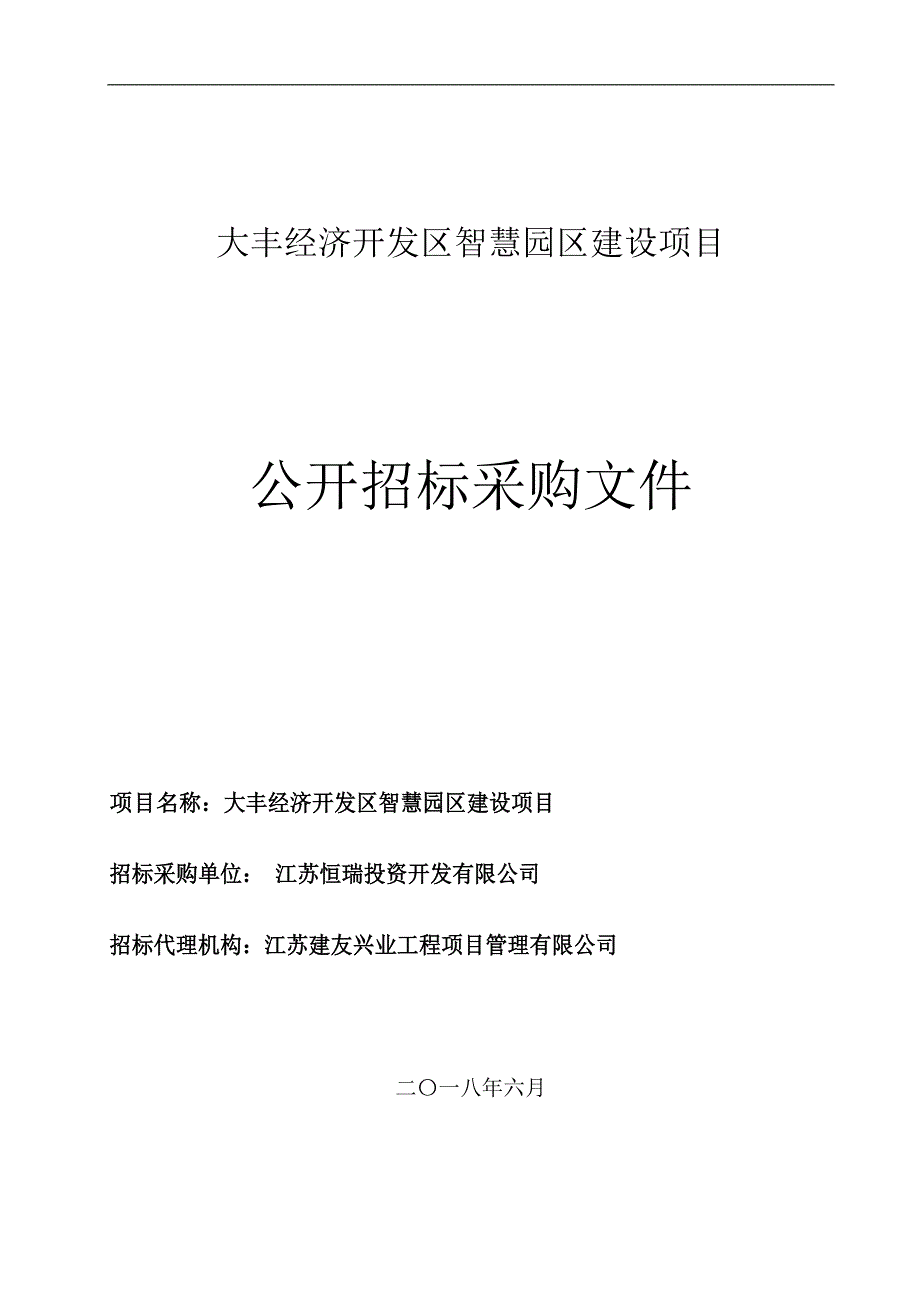 大丰经济开发区智慧园区建设项目_第1页