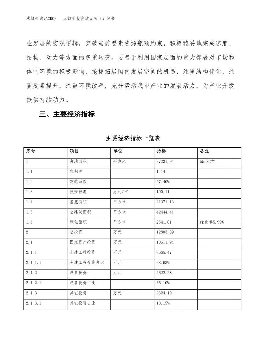 立项无纺针投资建设项目计划书_第5页