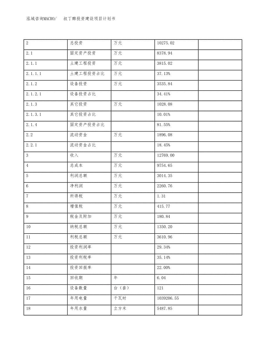 立项叔丁醇投资建设项目计划书_第5页