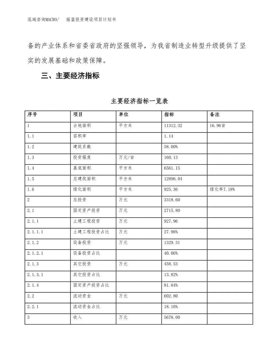 立项摇篮投资建设项目计划书_第5页