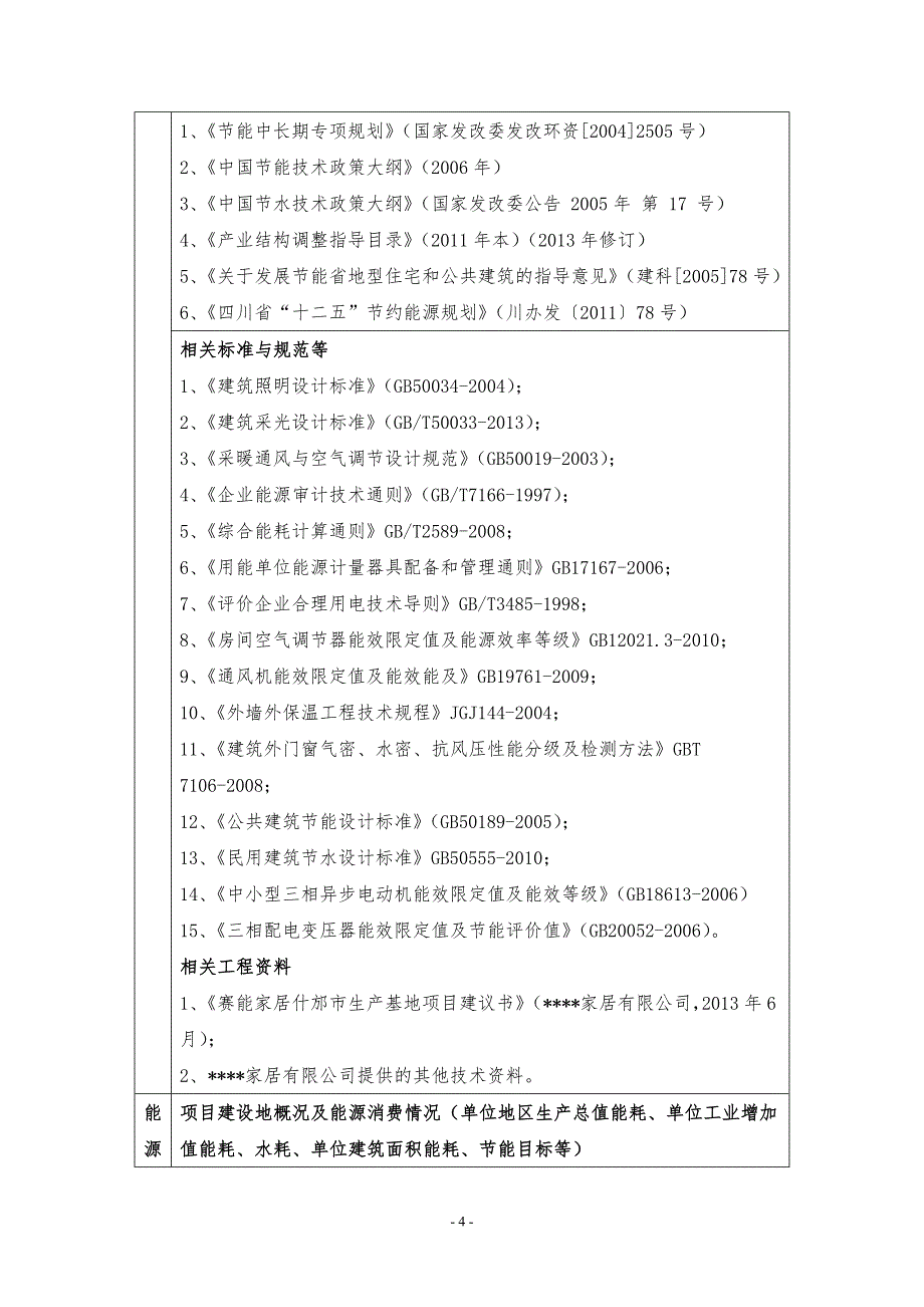 家居项目节能评估报告表-精品_第4页