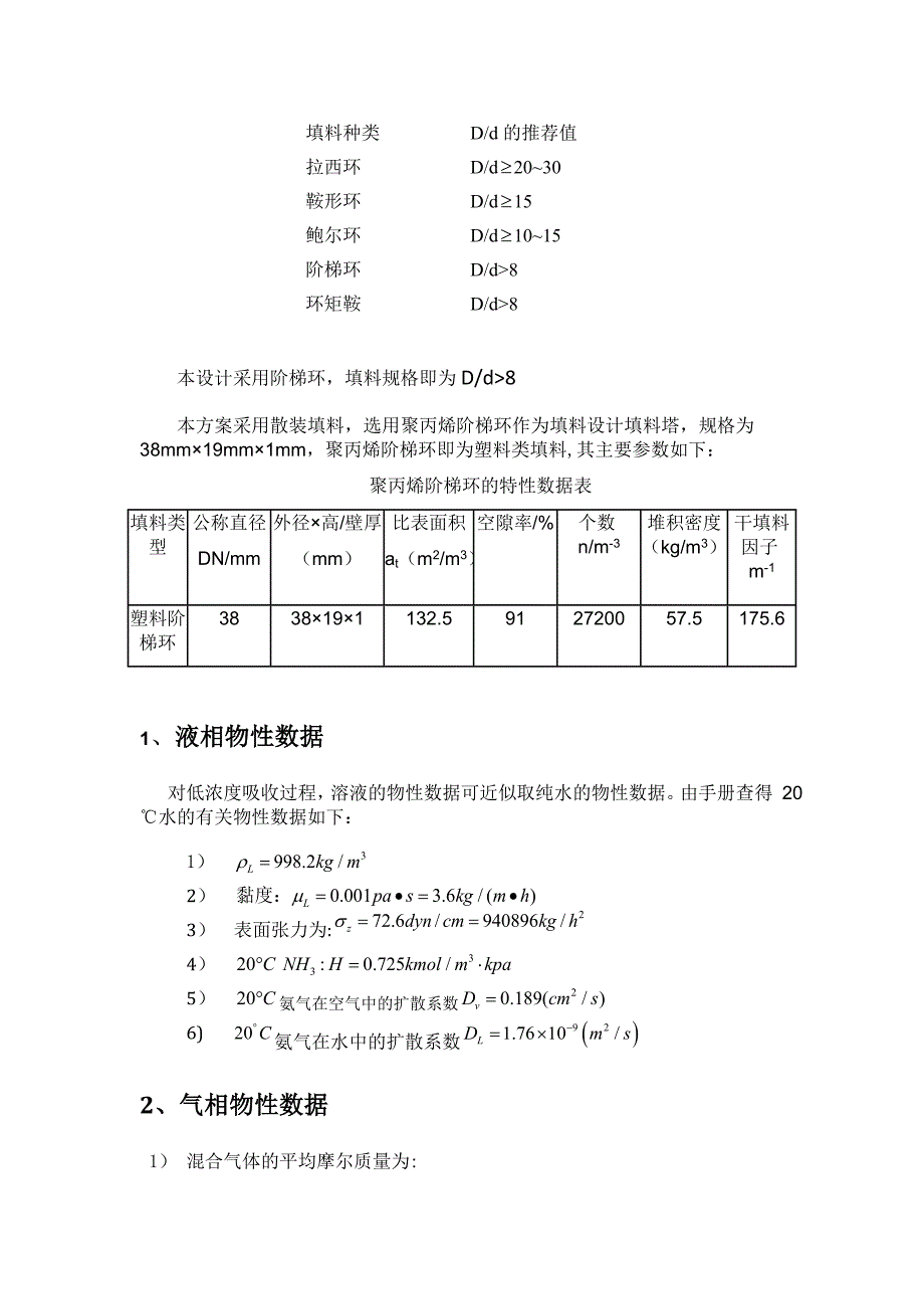 化工原理-水吸收氨过程填料吸收塔精馏塔设计--课程设计_第4页