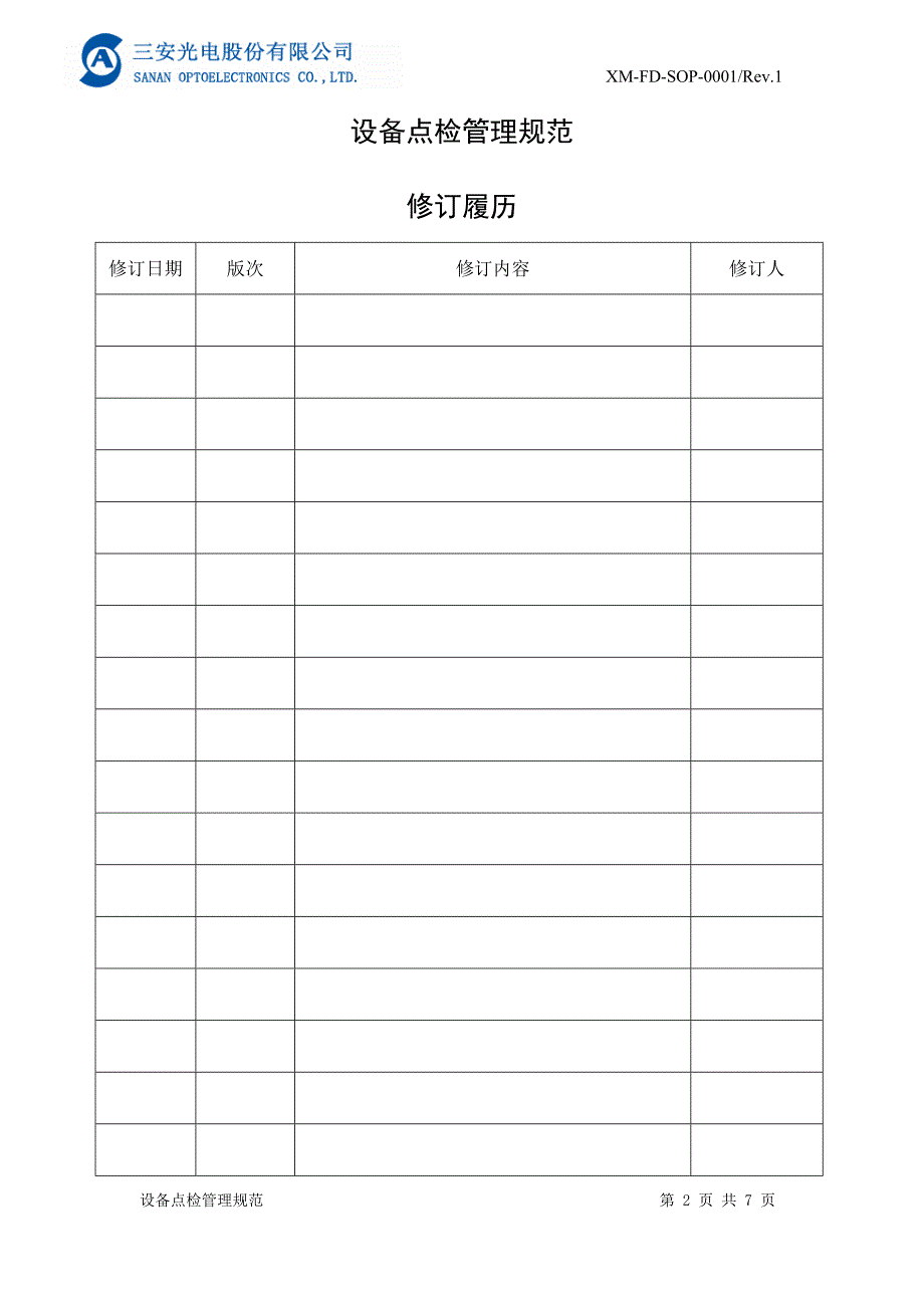 三安光电科技有限公司-设备点检管理规范_第2页