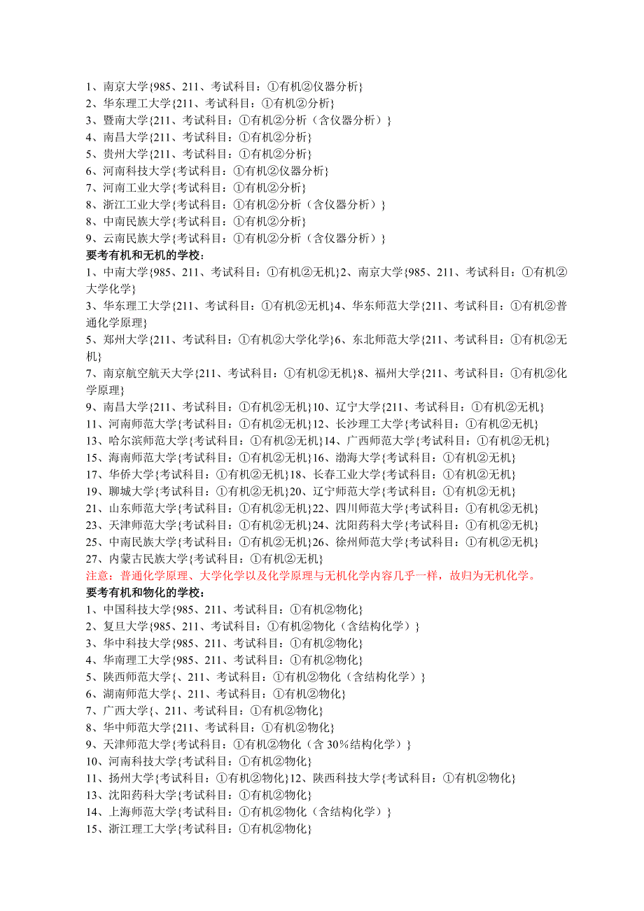 全国有机化学考研学校排名及所需考的专业课_第2页