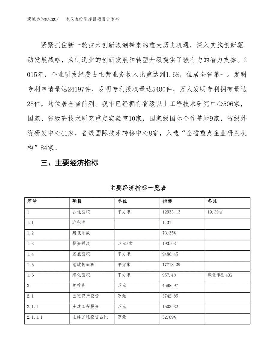 立项水仪表投资建设项目计划书_第5页