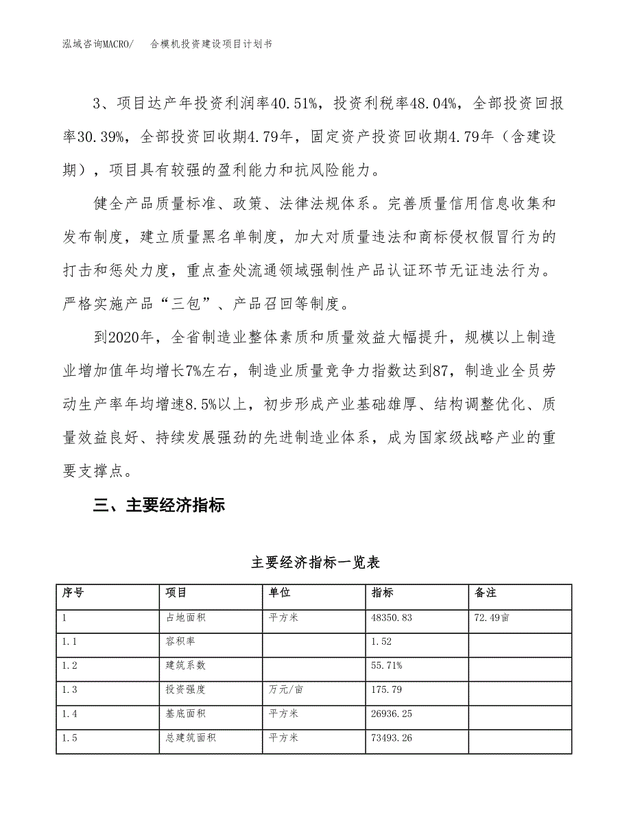 立项合模机投资建设项目计划书_第4页