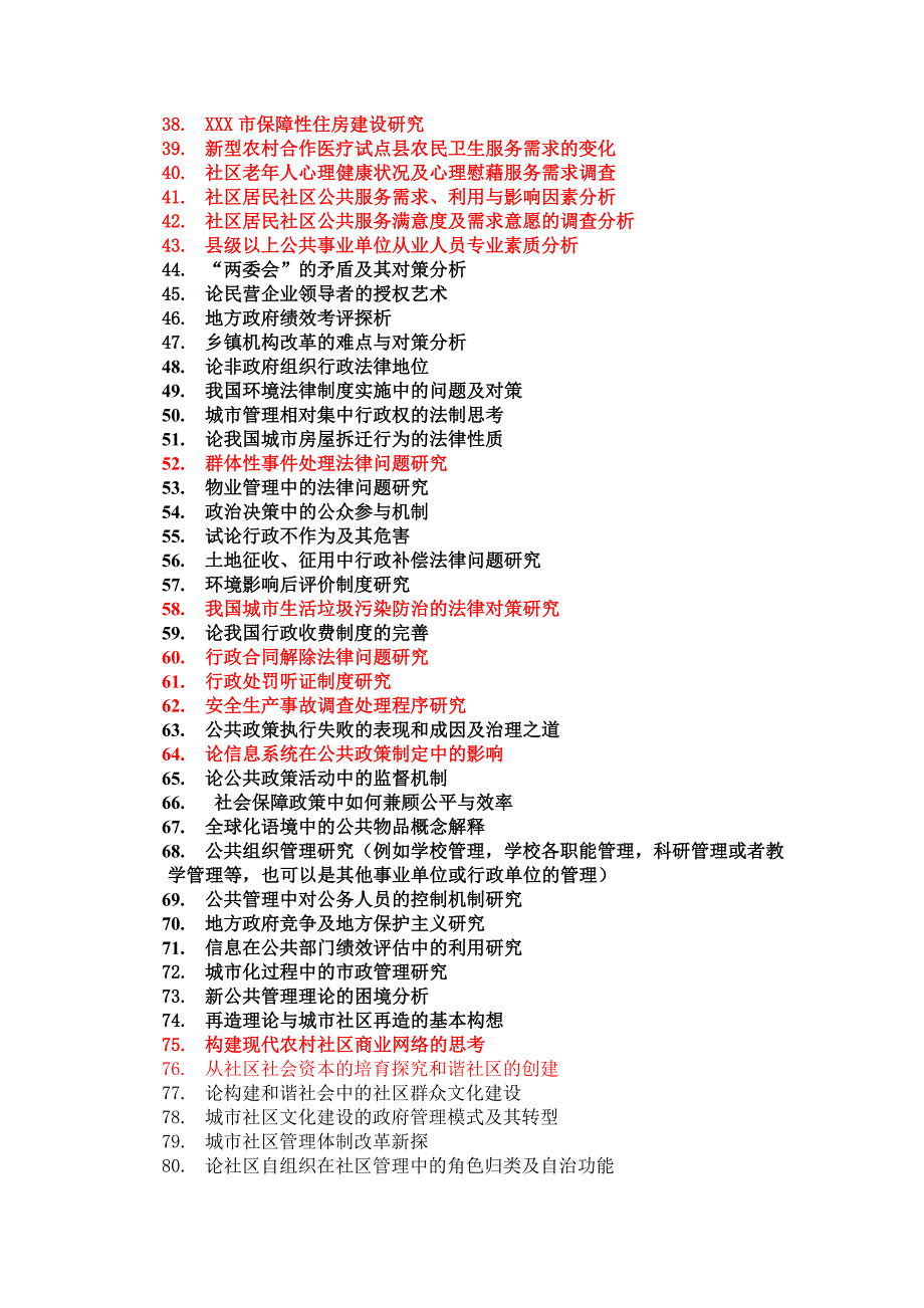 公共事业管理论文选题题库150题目DOC_第2页