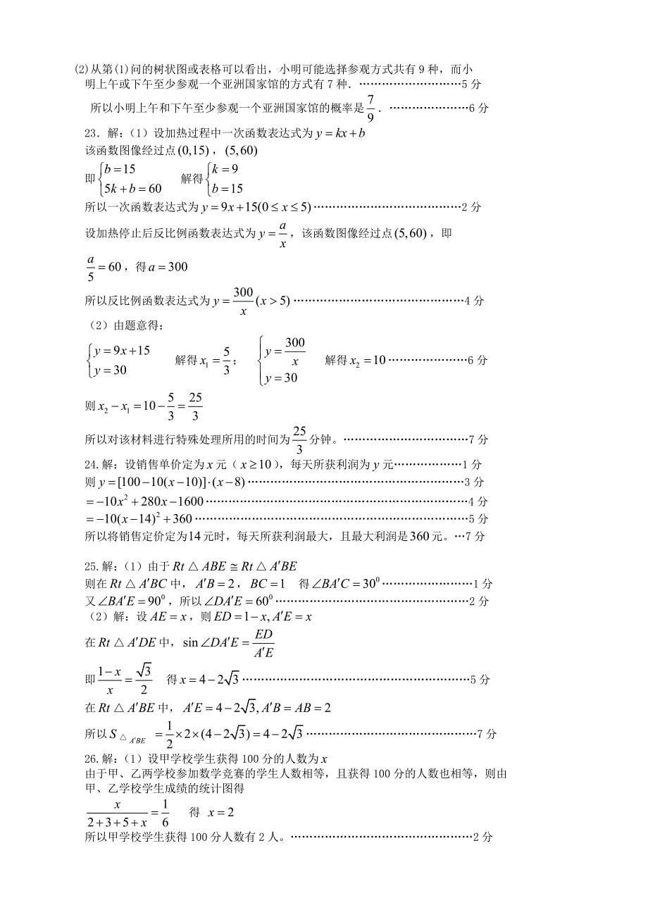 2011年中考数学试题及解析171套黑龙江大庆_第5页