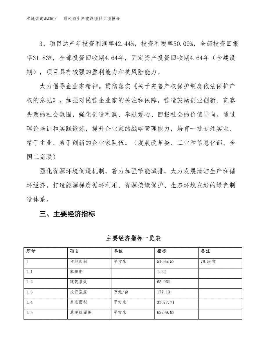 （模板）甜米酒生产建设项目立项报告_第5页