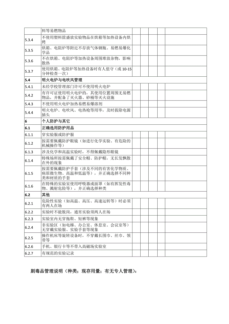 材料学院实验室安全隐患排查对照表_第4页