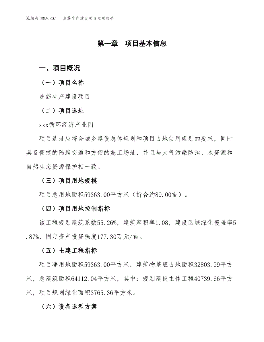 （模板）皮筋生产建设项目立项报告_第2页