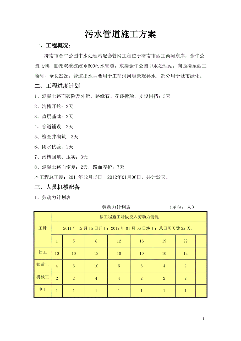 污水管道施工方案(1)_第1页