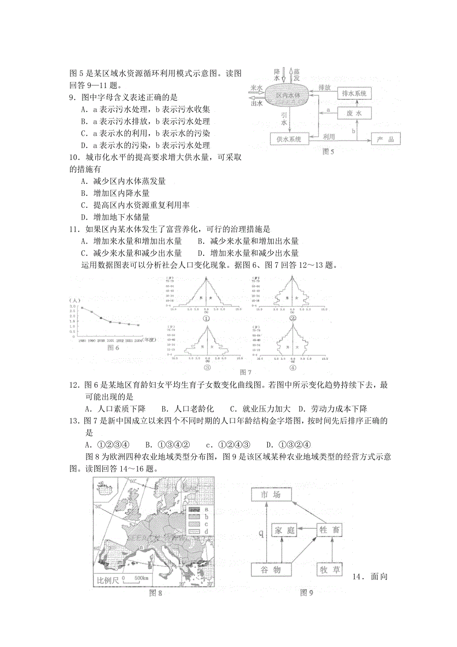 2009年普通高校招生统一考试江苏卷(地理)_第2页