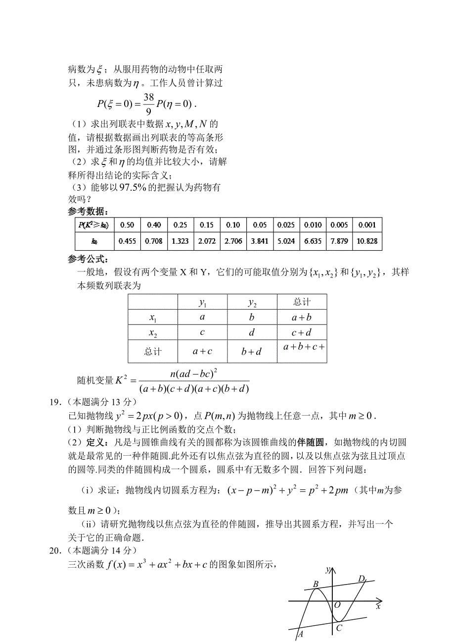 2010年福建省高考模拟试题理科数学试题（二）2010.4_第5页