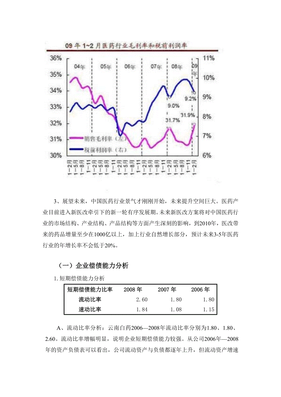 云南白药集团的财务分析_第2页