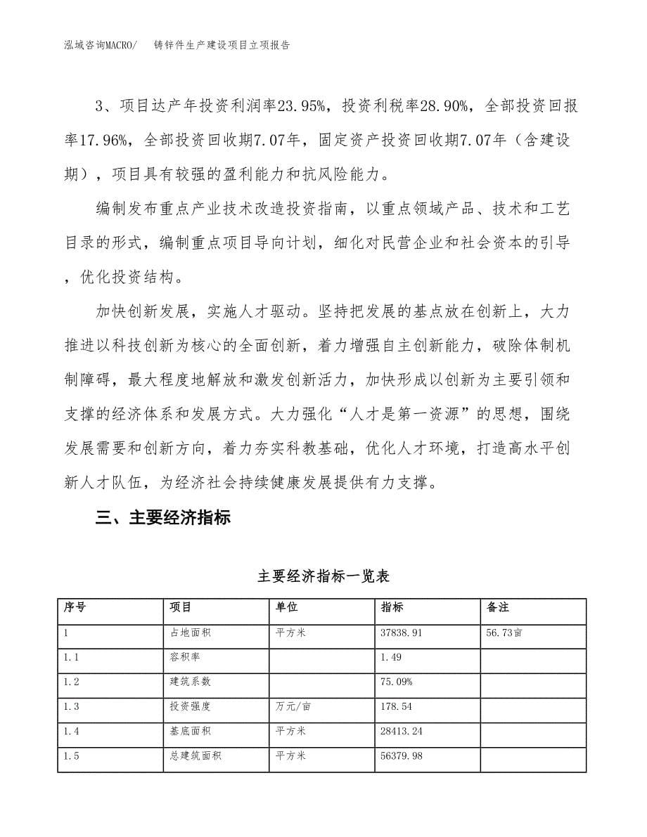 （模板）铸锌件生产建设项目立项报告_第5页