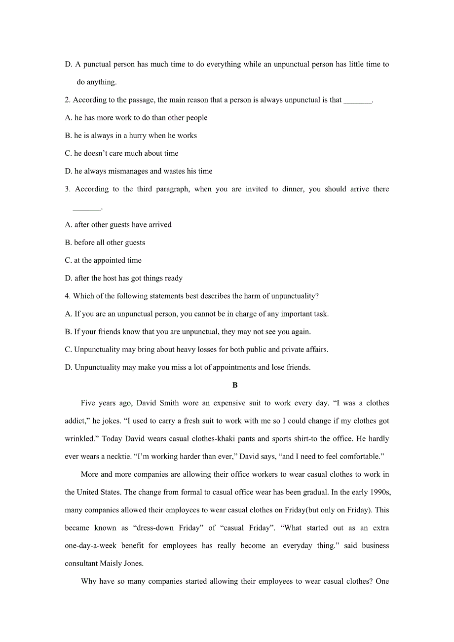 2009年高考英语阅读理解和任务型阅读课堂综合练习十_第2页