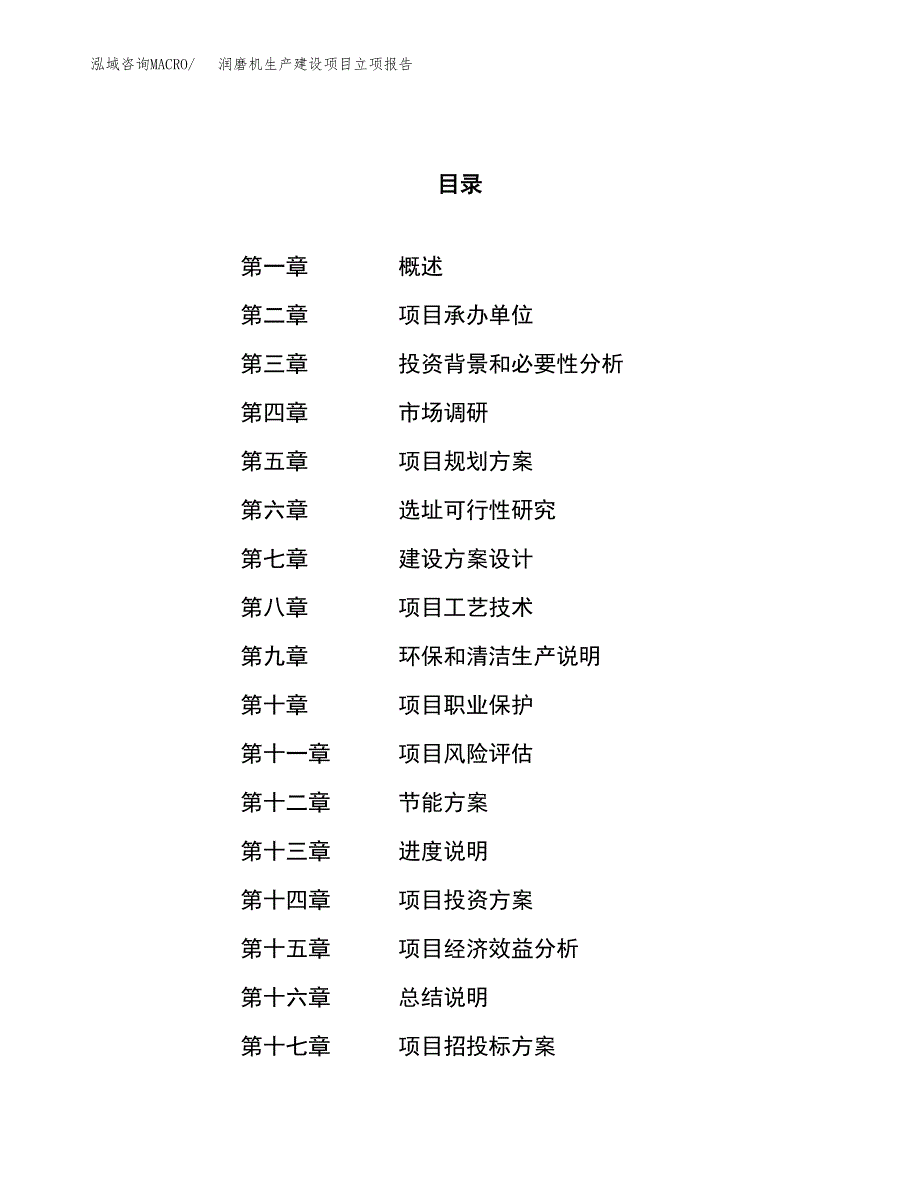 （模板）润磨机生产建设项目立项报告_第1页