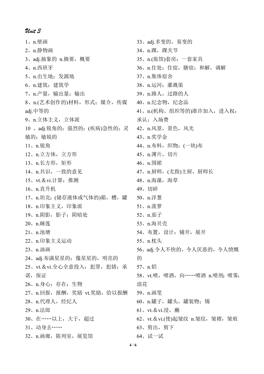 牛津高中英语模块八单词默写_第4页